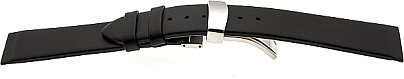   Watch Band passend für Skagen Uhren Kippfaltschließe - Leder, glatt - schwarz 
