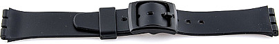   Uhrenarmband Kunststoff schwarz mit Dornschließe, ohne Naht 