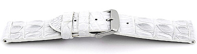   Uhrenarmband Dornschließe - Echt Alligator - weiß ohne Naht 