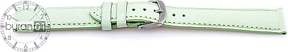   Uhrenarmband Leder, glatt grün mit Dornschließe 
