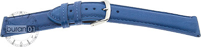   Uhrenarmband Leder, glatt blau mit Dornschließe 