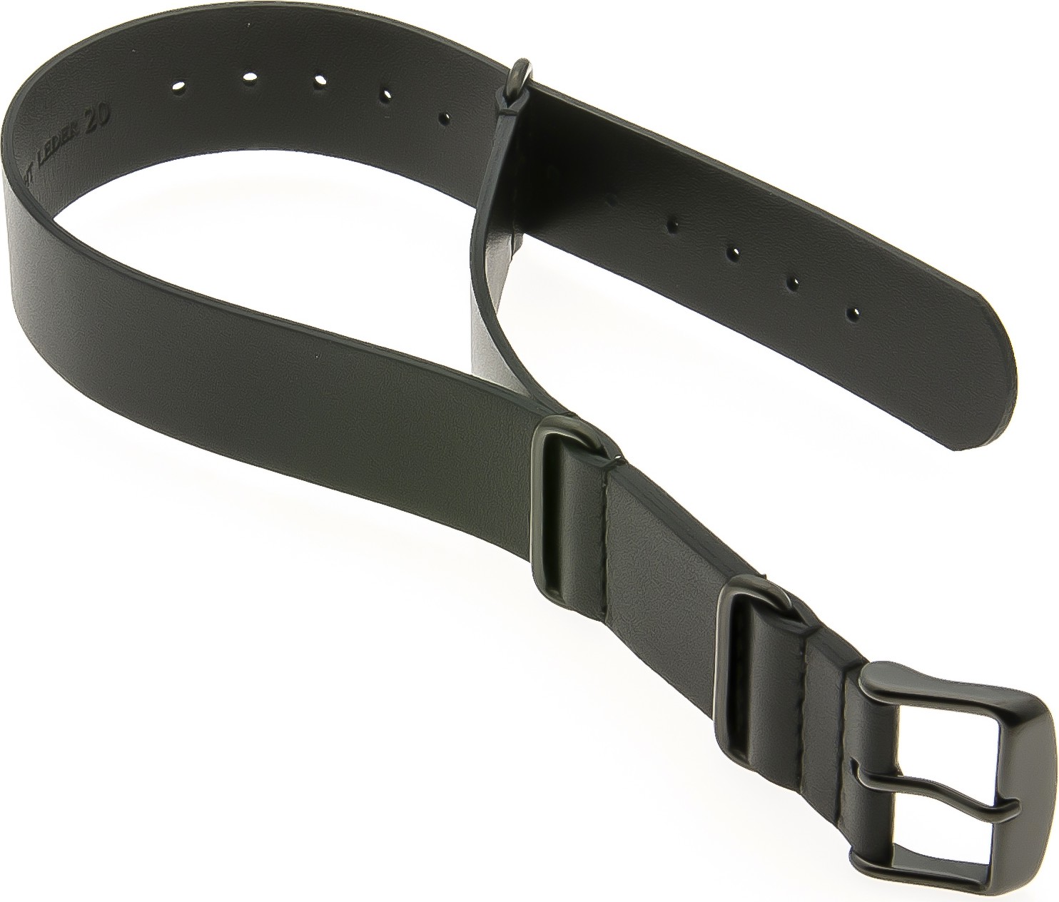  NATO PVD Watch Strap - Buckle - Leather Military Band PVD- black 18 mm. 20 mm, 22 mm, 24 mm 