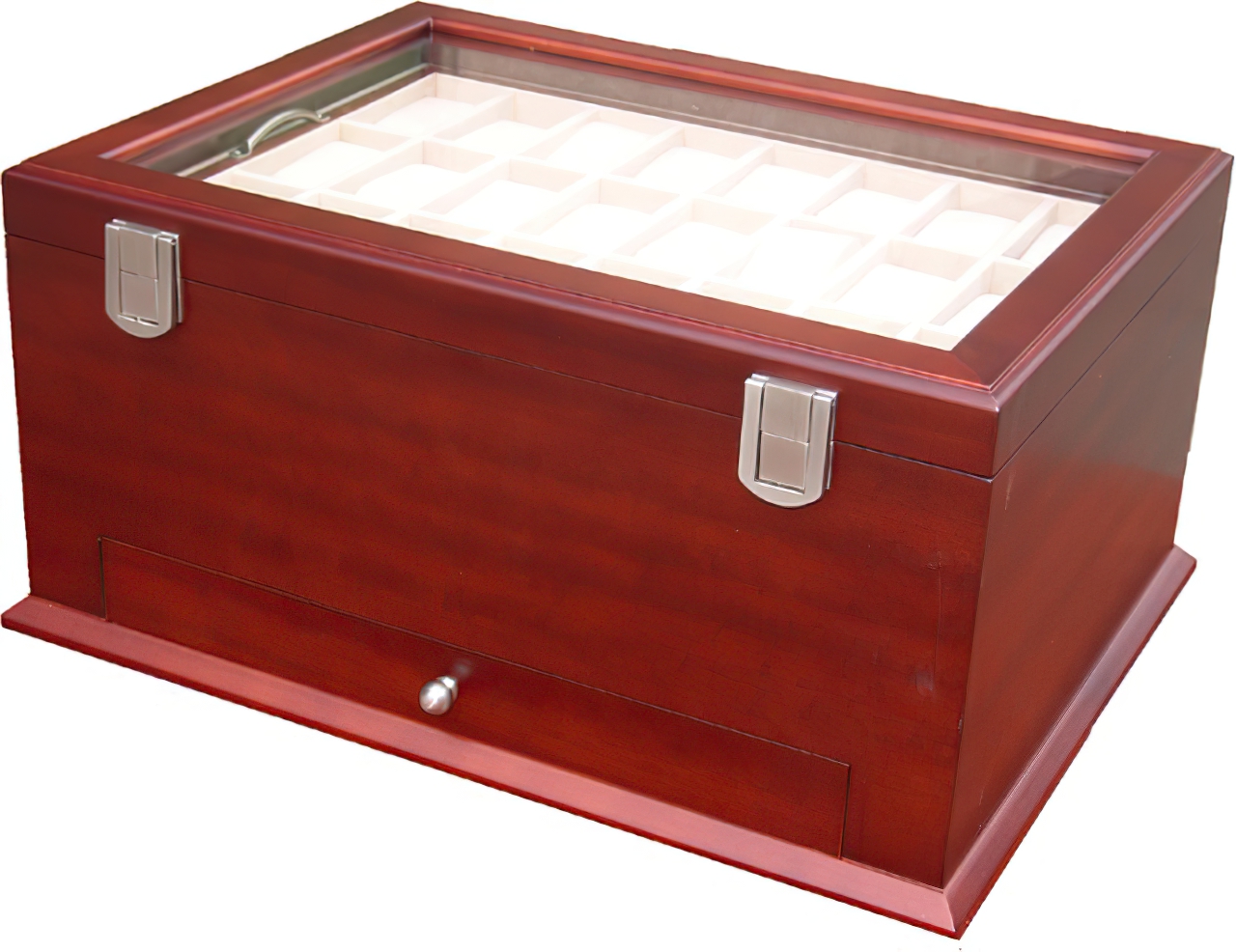   Watch wooden box for 54 watches with Glass 