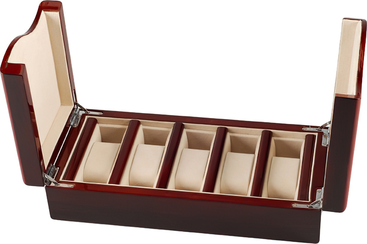   Exclusive wooden chest (highly polished) for 5 watches 