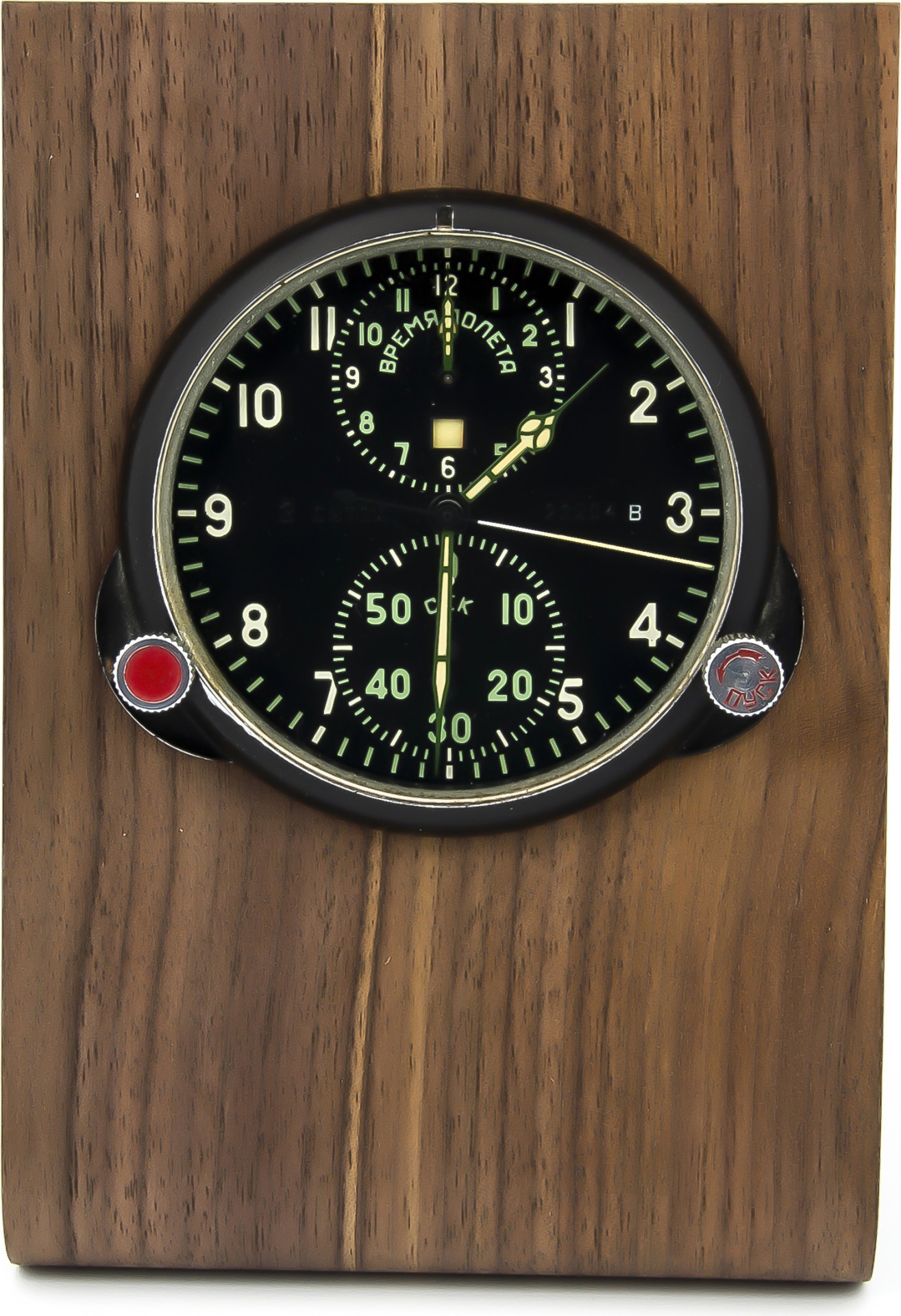  Buran01 Real wood holder for MIG clocks red brown 