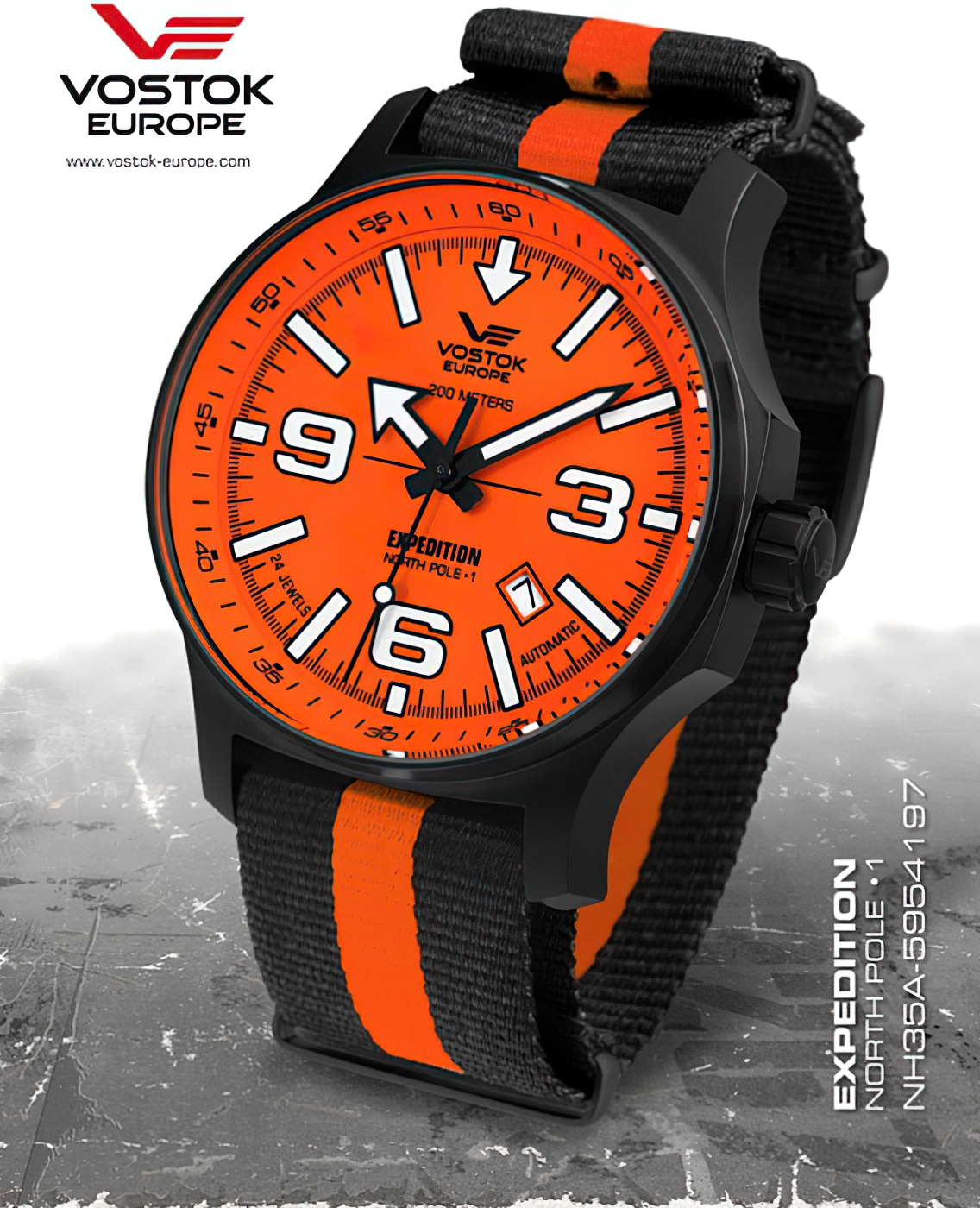  Vostok Europe Expedition Nordpol 1 Automatik black-orange 