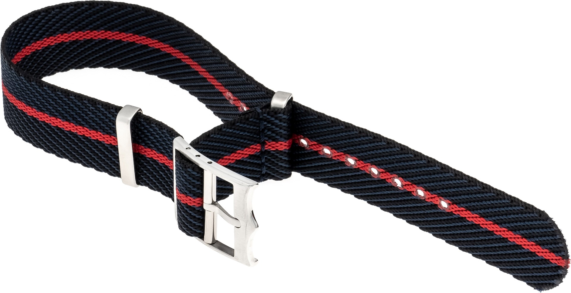  Nylon Watch strap nylon black-blue-red stripes 
