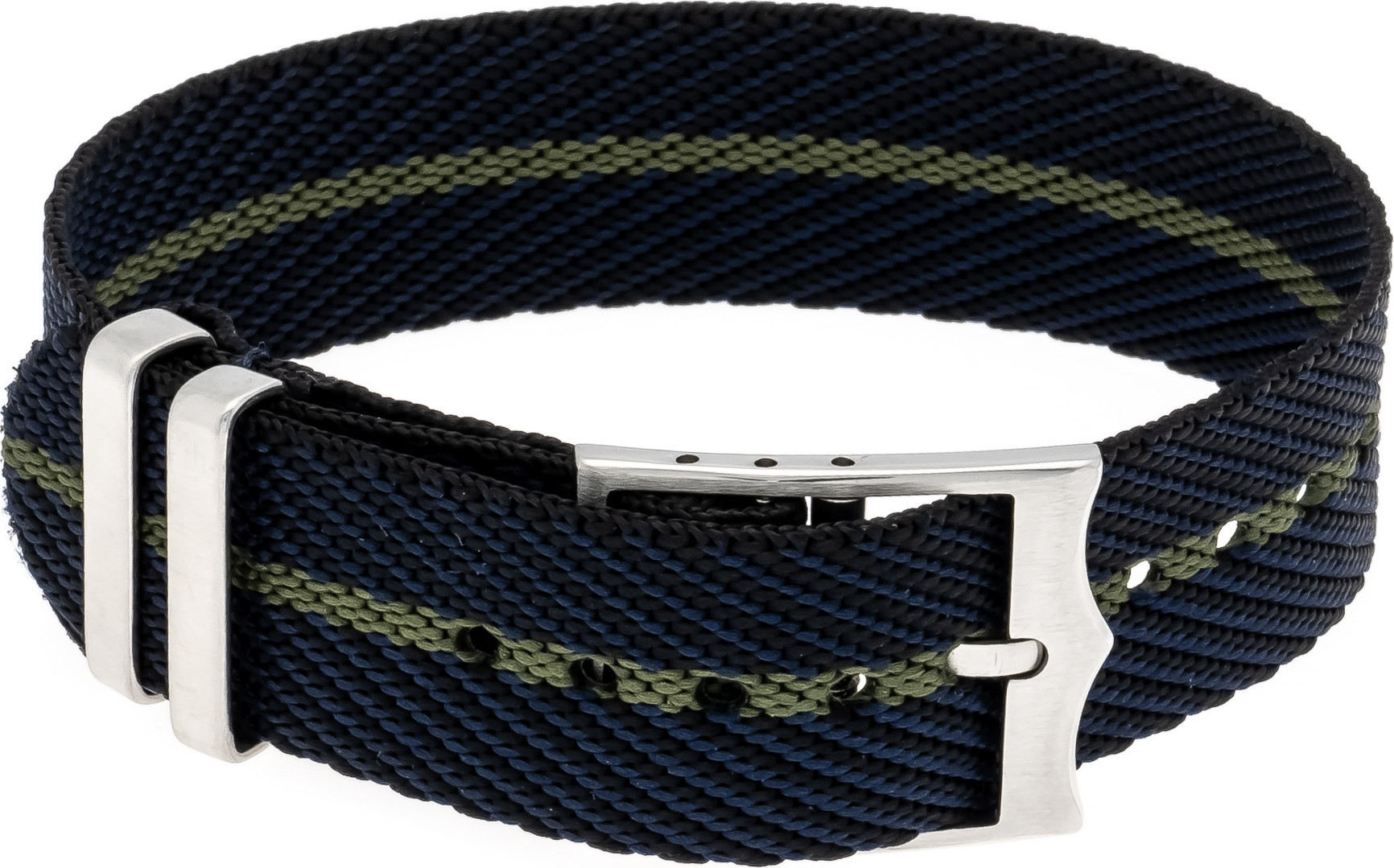  Nylon Watch strap nylon black-blue-green stripes 