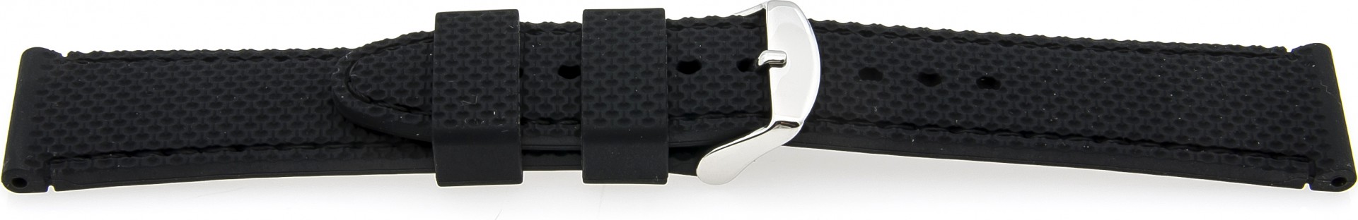   Watch Band Reifen-Muster Dornschließe - Silikon - schwarz 