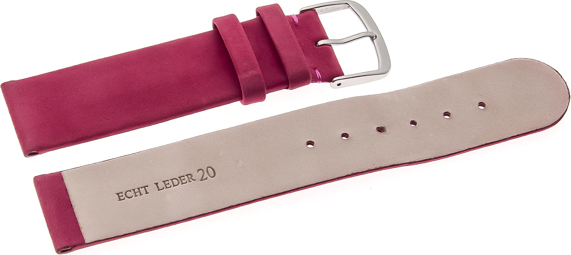   Watch Band 55-Tennesse Dornschließe - Leder, glatt - pink 