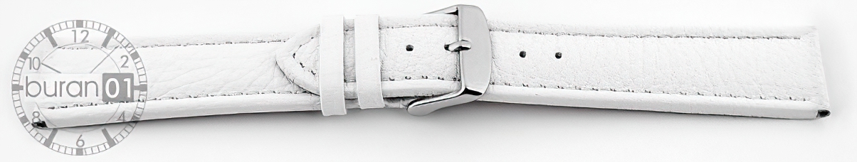   Watch Band Eptide Dornschließe - Leder, genarbt, XXL-Größen - weiß with weiße stitching 