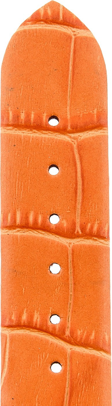   Watch Band Kroko-Look Dornschließe - für feste Stege, Leder, geprägt - orange 