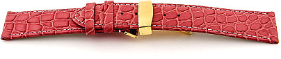   Watch Band Arizona Kippfaltschließe - Leder, geprägt - rosa 