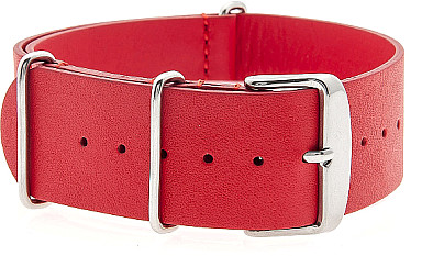  Leder-Nato Watchband Military leather red 18,20,22,24 mm 