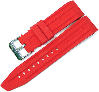   Watch Band Kunststoff rot with Dornschließe, without  stitching 