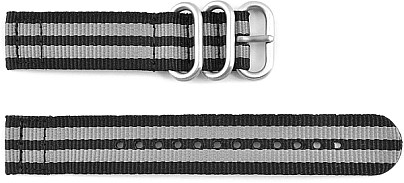  CUT Watchband Nylon Strong black-grey stitch 