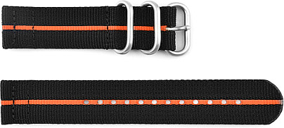  CUT Watchband Waterproof Nylon Strong black and orange stripes 
