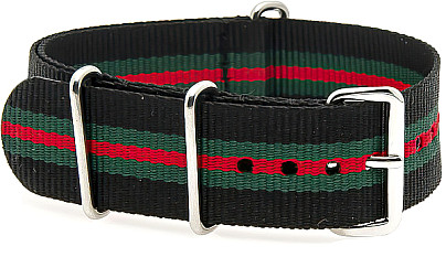  Nylon Watchband nylon military black-green-red 