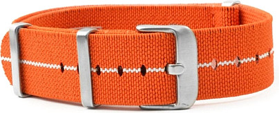  Nylon Watchband nylon military NATO elastic orange-white 