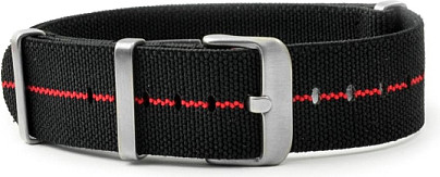  Nylon Watchband nylon military NATO elastic black-red 