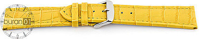   Watch Band Kroko Look Dornschließe - Leder, geprägt - gelb 