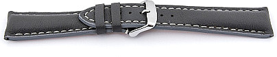   Watch Band Extra gepolstert grau with Dornschließe, weiß stitching 