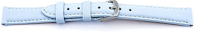   Watch Band 71S Chur Dornschließe - Leder, glatt - hellblau with blau stitching 