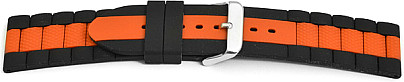   Watch Band Explorer Dornschließe - Silikon - schwarz/orange 