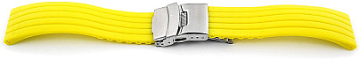   Watch Band Silikon gelb with Faltschließe, without  stitching 