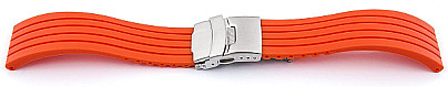   Watch Band Streifen Faltschließe - Silikon - orange 