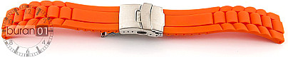   Watch Band Silikon Orange with Faltschließe, without  stitching 