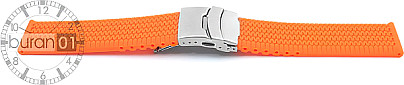   Watch Band Silikon orange with Faltschließe, without  stitching 