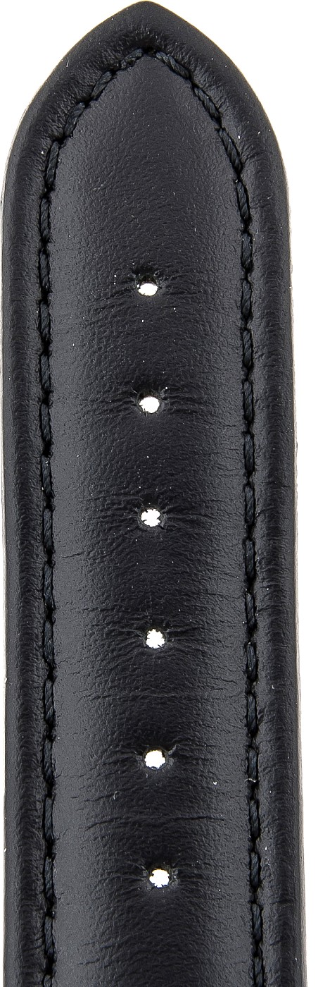   Uhrenarmband V2 Butterfly-Schließe - Leder, glatt - schwarz 
