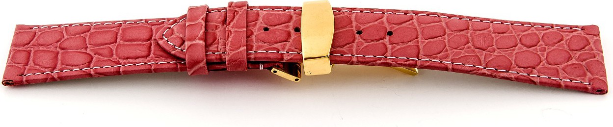   Uhrenarmband Arizona Kippfaltschließe - Leder, geprägt - rosa 