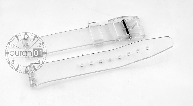   Uhrenarmband Dornschließe - Kunststoff - transparent ohne Naht 