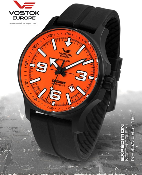  Vostok Europe Expedition Nordpol 1 Automatik schwarz/orange 