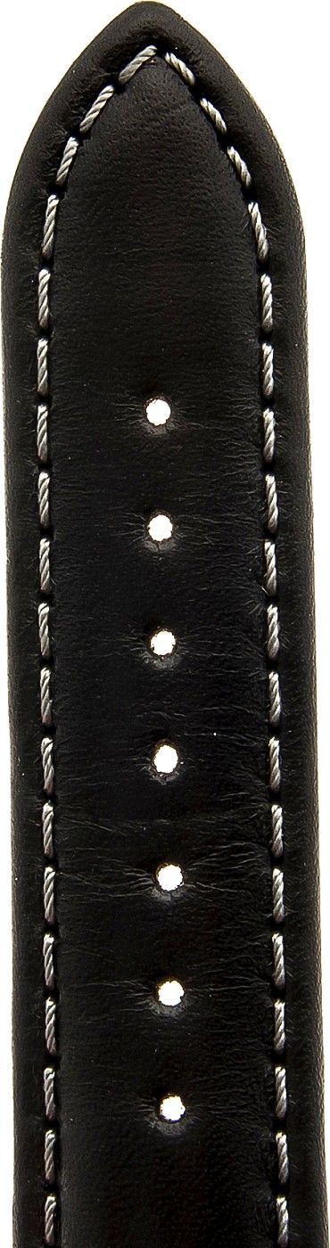   Uhrenarmband Maurice Lacroix Dornschließe - Leder, glatt - schwarz mit grauer Naht 