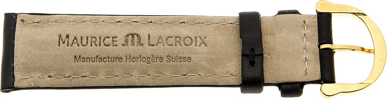   Uhrenarmband Maurice Lacroix Dornschließe - Leder, glatt - schwarz 
