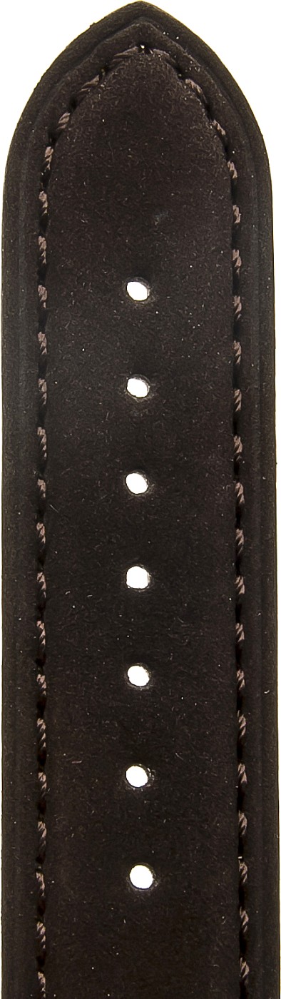  Uhrenarmband Tennessee Dornschließe - Leder, genarbt - schwarz mit dunkelbrauner Naht 