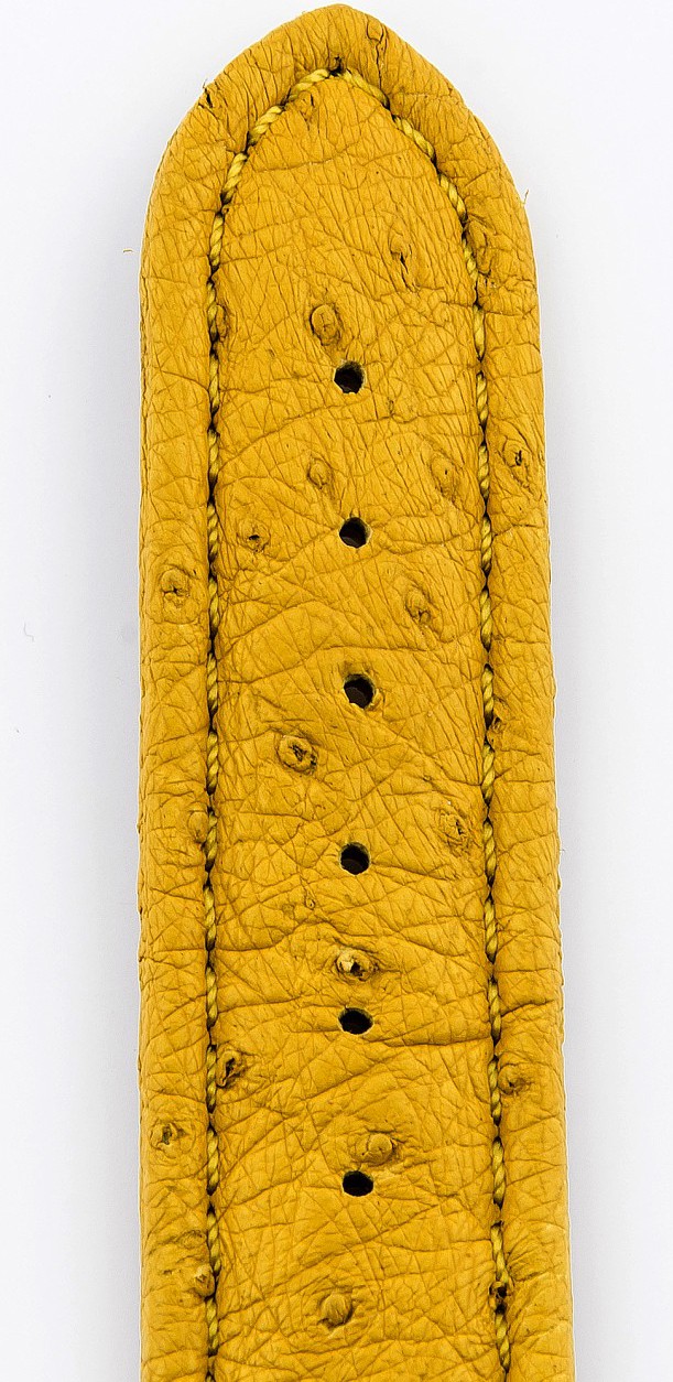   Uhrenarmband Dornschließe - Echt Strauß - gelb 