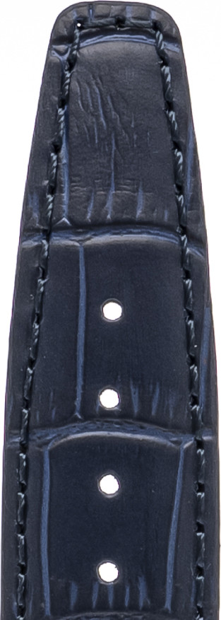  Uhrenarmband Kroko Look 71C Dornschließe - Leder, geprägt - marine-blau mit dunkelblauer Naht 