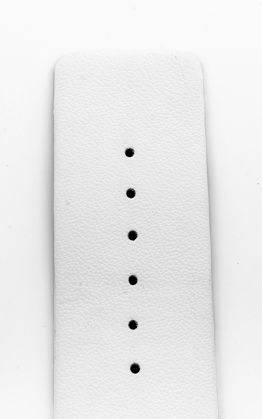   Uhrenarmband Basel Dornschließe - Leder, glatt - weiß ohne Naht 