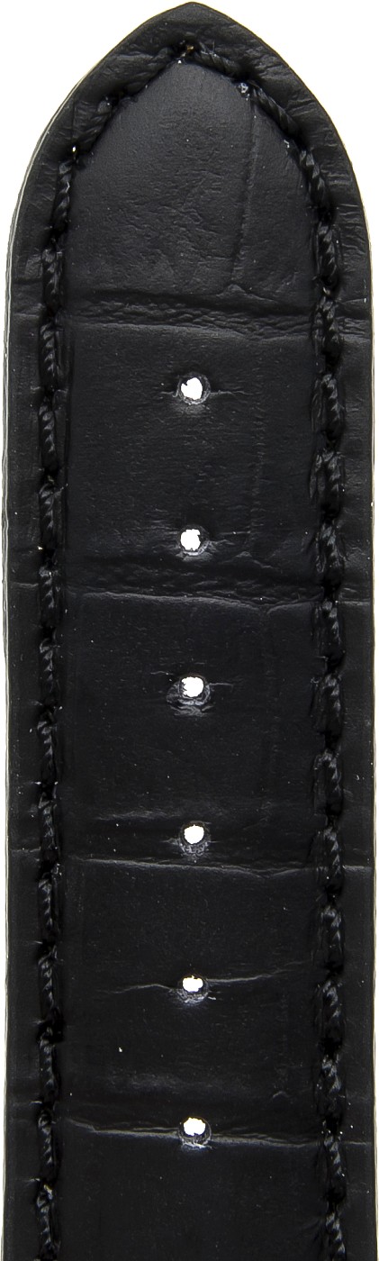   Uhrenarmband Kroko look Dornschließe - Leder, geprägt, XS-Größen - schwarz 