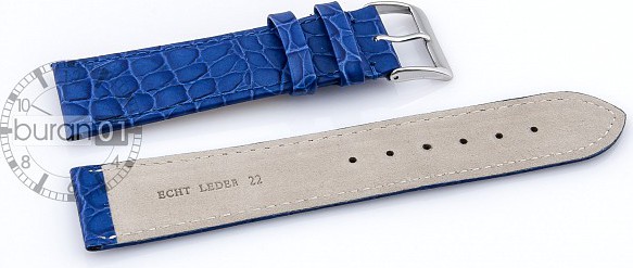  Uhrenarmband Arizona Dornschließe - Leder, geprägt - blau 