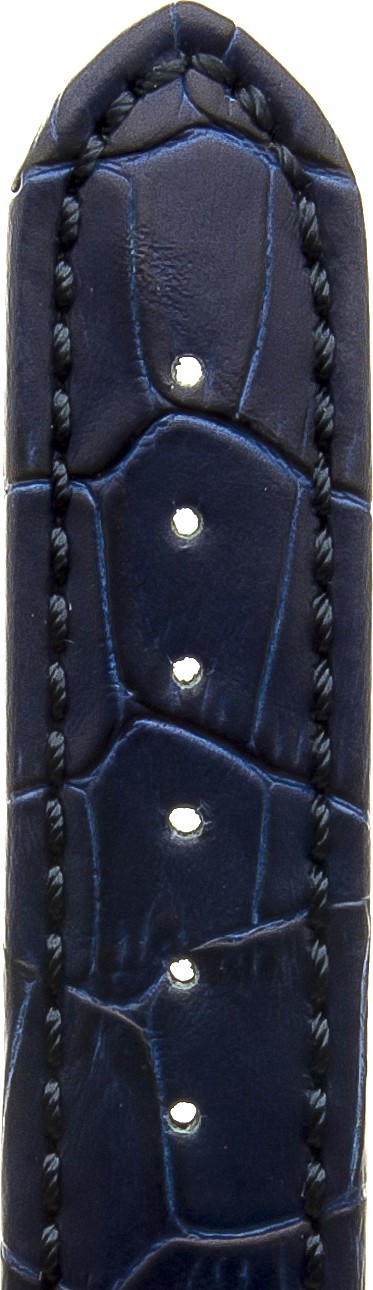   Uhrenarmband Kalimat Dornschließe - Leder, geprägt - dunkelblau 