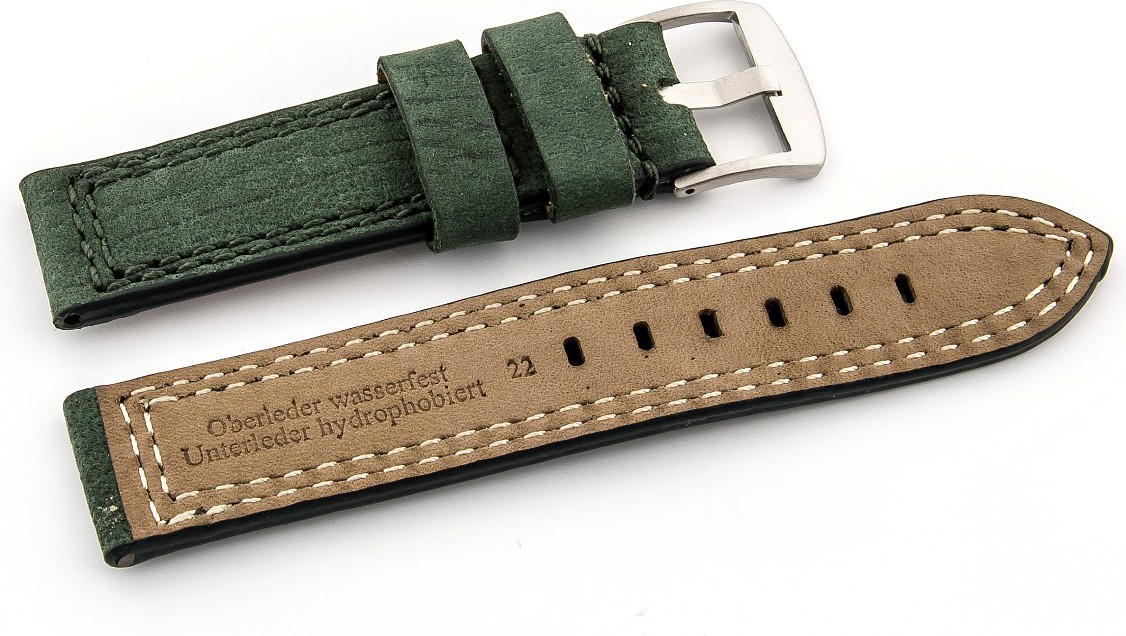   Uhrenarmband Canyon Dornschließe - Leder, extra stark, Wasserfest - grün 
