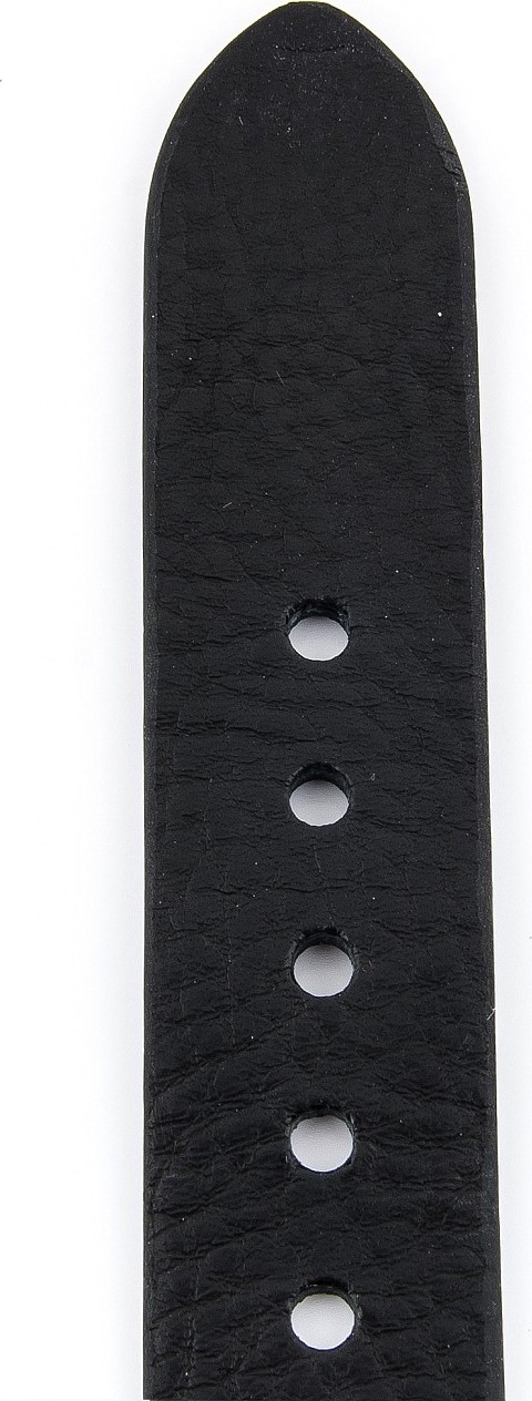   Uhrenarmband Ravenna Dornschließe - Leder, extra stark, XXL-Größen - schwarz mit weißer Naht 