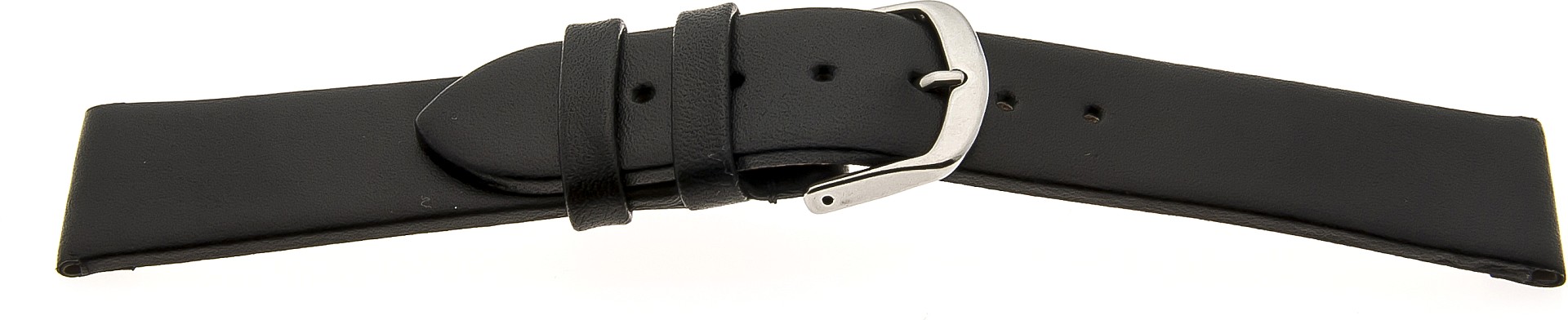   Uhrenarmband Business Dornschließe - Leder, glatt, XL-Größen - schwarz ohne Naht 