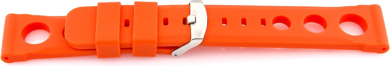  Uhrenarmband chrono-gelocht Dornschließe - Silikon - Orange ohne Naht 