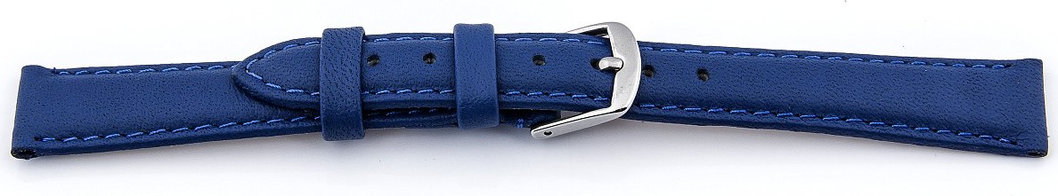   Uhrenarmband 71S Chur Dornschließe - Leder, glatt - blau 